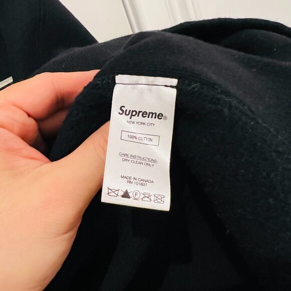 Supreme Perforated Leather Hooded Sweatshirt Black FW18 (FW18SW30) Men Size L - Picture 6 of 6